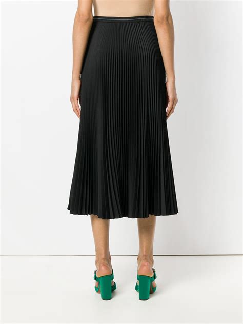 prada velvet skirt|Prada pleated midi skirt.